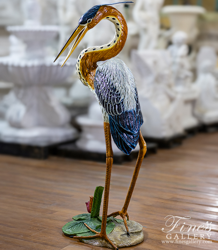 Search Result For Bronze Statues  - Great Blue Heron - BS-650